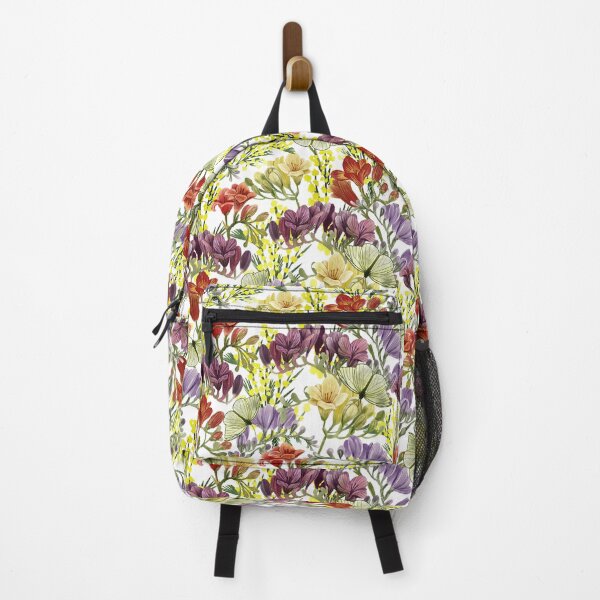 Item preview, Floral with Freesia, Yellow Mimosa and Butterflies White Background designed and sold by Carlo-Atzei.