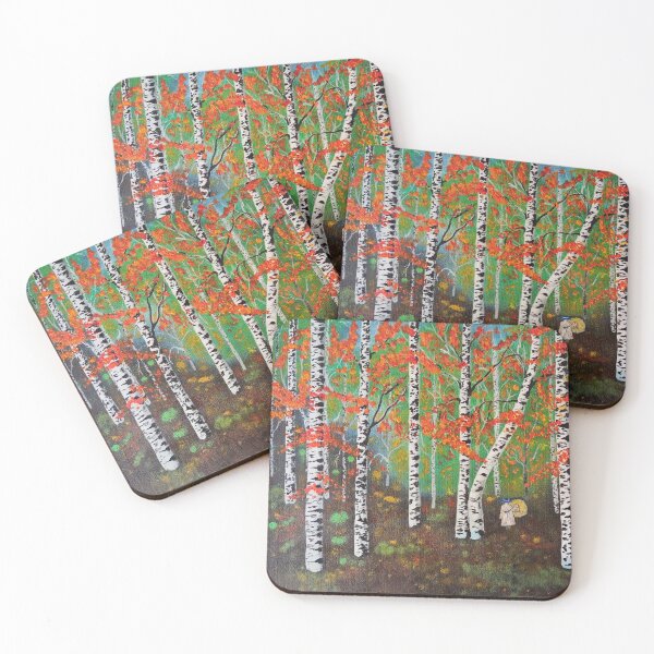 Item preview, Mystical Birch trees forest Painting designed and sold by MirucaDesign.