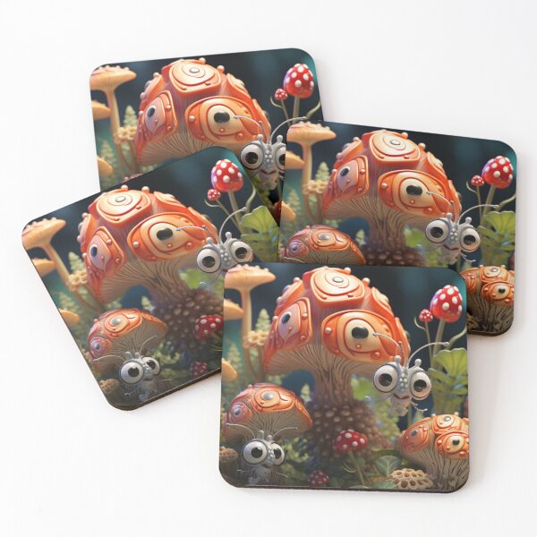 Item preview, Stunning Realistic Artwork Imaginative Art Funny Bug Eyes Mushroom Garden B293 designed and sold by MPCFICTION.