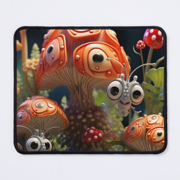 Item preview, Stunning Realistic Artwork Imaginative Art Funny Bug Eyes Mushroom Garden B293 designed and sold by MPCFICTION.