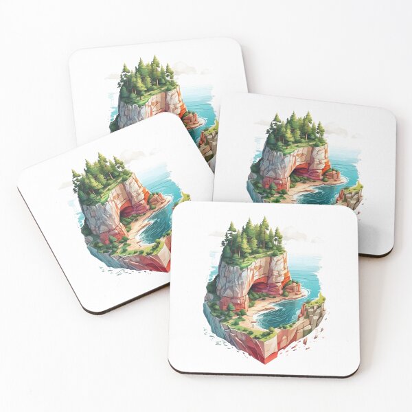 Item preview, Pictured Rocks Scenic AI Art in a Colorful Setting designed and sold by thebesracompany.