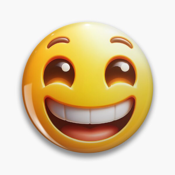Item preview, yellow face with smiling eyes and a broad, open smile, showing upper teeth and tongue designed and sold by artumbre.