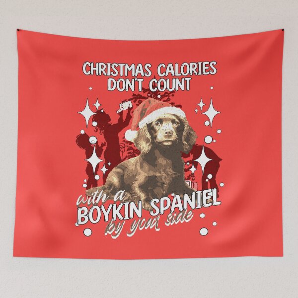 Item preview, Christmas calories don't count with a Boykin Spaniel by your side designed and sold by Tee-Craftify.