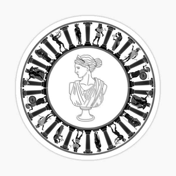 Item preview, Athena the Greek mythology goddess statue drawing quote designed and sold by TheLocoShop.