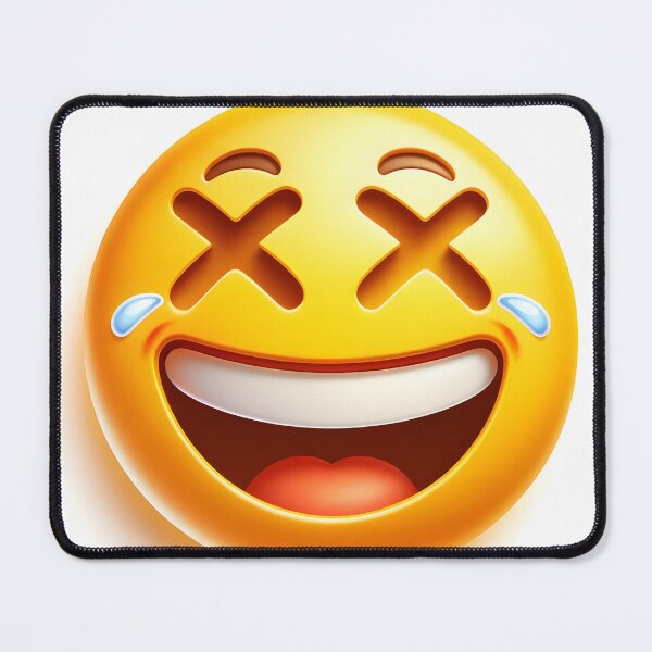 Item preview, A yellow face with a broad, open smile and scrunched, X-shaped eyes designed and sold by artumbre.
