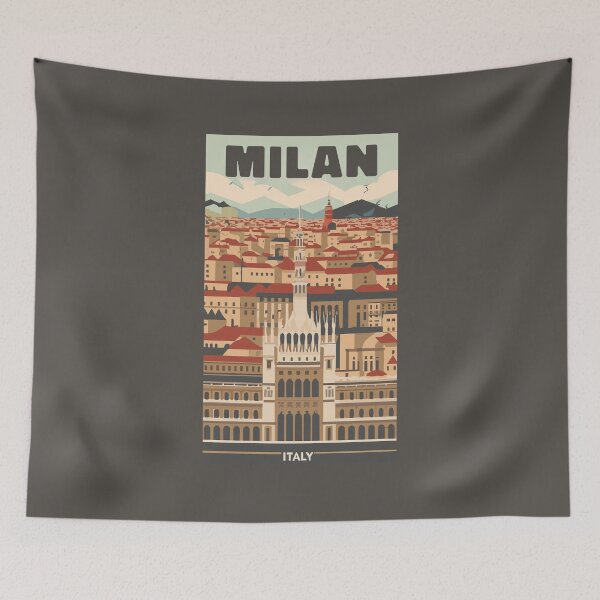 Item preview, A Vintage Travel Art of Milan - Italy  designed and sold by GoodOldVintage.