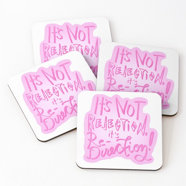 Item preview, (PINK) It’s Not Rejection, It’s Re-direction! Calligraphy Lettering Quote Art Print designed and sold by Celine Aves.