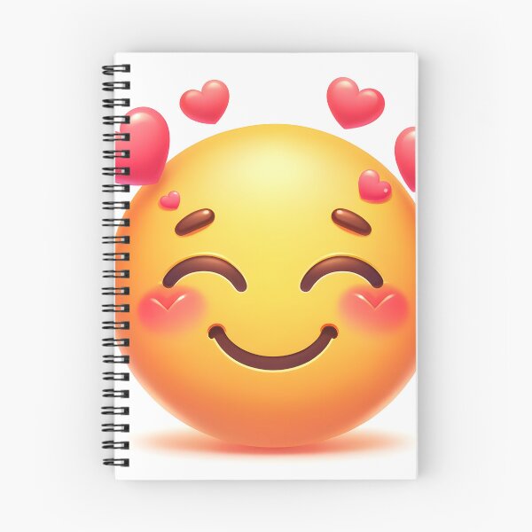 Item preview, A yellow face with smiling eyes, a closed smile, rosy cheeks, and several hearts floating around its head. Expresses a range of happy, affectionate feelings designed and sold by artumbre.