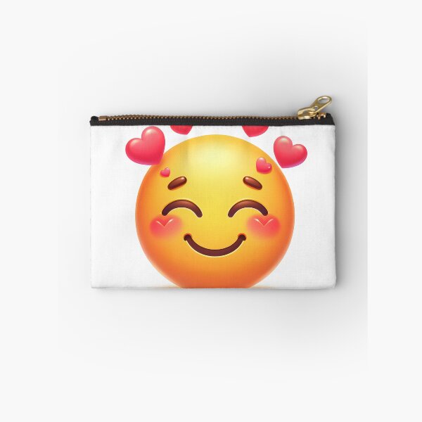 Item preview, A yellow face with smiling eyes, a closed smile, rosy cheeks, and several hearts floating around its head. Expresses a range of happy, affectionate feelings designed and sold by artumbre.