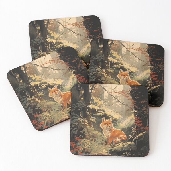 Item preview, Painting of Fox in Dense Forest designed and sold by Je-we.