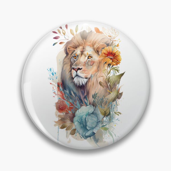 Item preview, lion with flowers designed and sold by TIDALI-Prints.