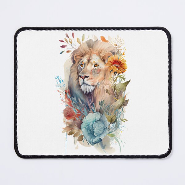 Item preview, lion with flowers designed and sold by TIDALI-Prints.