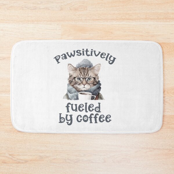 Item preview, Funny Cat Pawsitively Fueled by Coffee designed and sold by tsuttles.