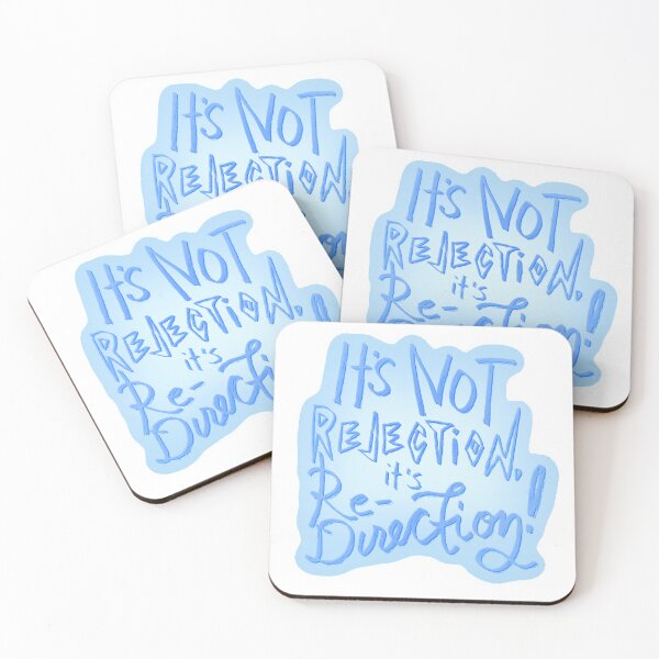 Item preview, (BLUE) It’s Not Rejection, It’s Re-direction! Calligraphy Lettering Quote Art Print designed and sold by Celine Aves.