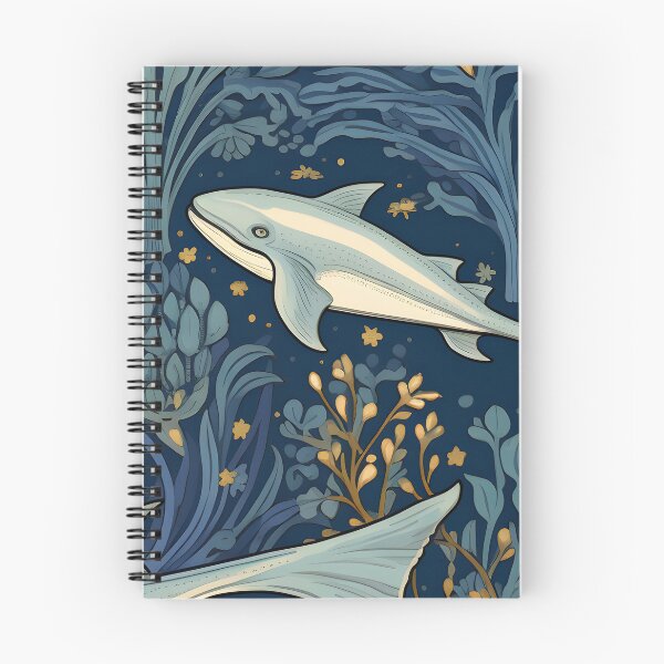 Item preview, William Morris-Inspired Blue & Yellow Fish on Aquatic Blue Floral with Bronze Highlights designed and sold by cleverEndeavor.
