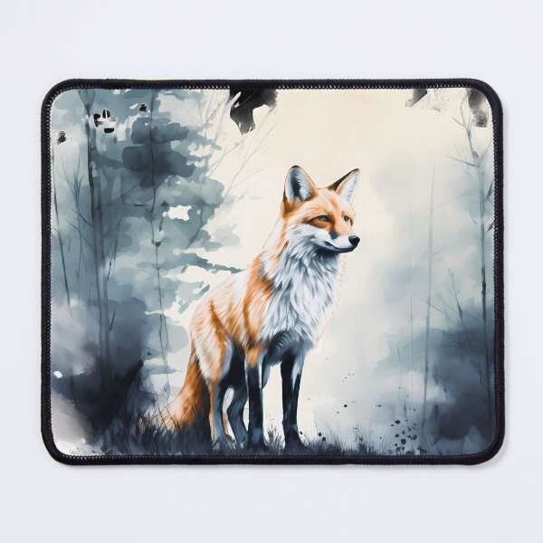 Item preview, Beautiful orange watercolor fox in forest painting  designed and sold by NBSStore.