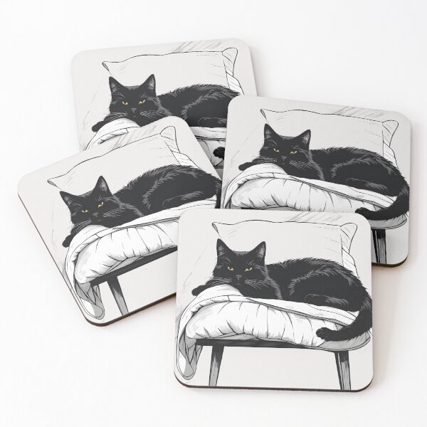 Item preview, Aesthetic Blaclk Cat chilling designed and sold by Catophile.