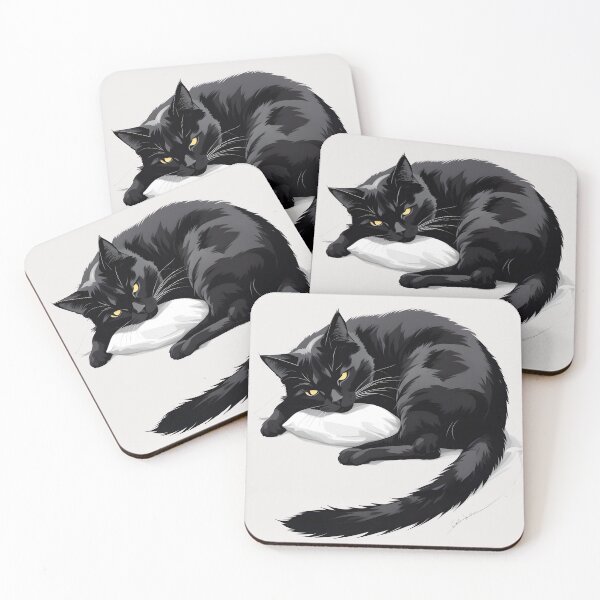 Item preview, Sleeping black Cat designed and sold by Catophile.