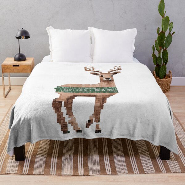 Item preview, Pixel Christmas reindeer designed and sold by UrbanHedgehog.