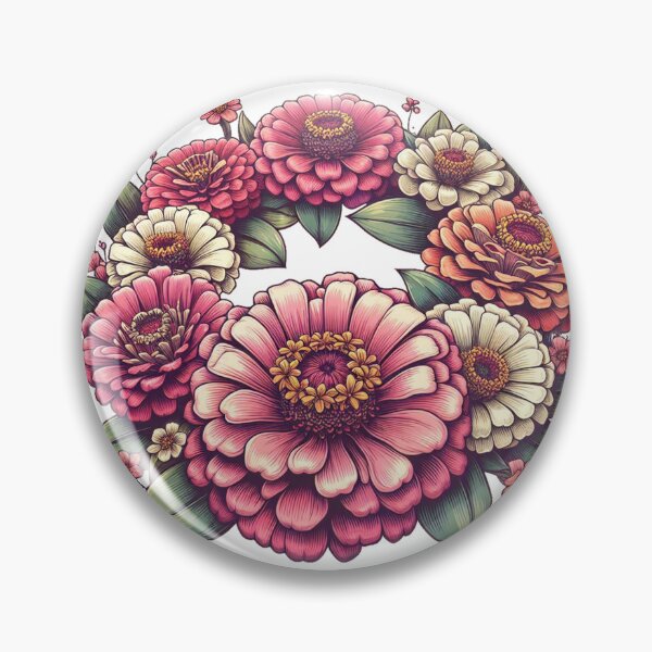 Item preview, Vintage Zinnia Flowers designed and sold by clarkfraser.