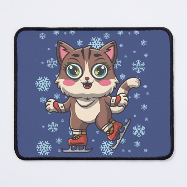 Item preview, Cute Cat Skating on Ice Winter Cat Skating Christmas Cat Ice Skates designed and sold by MarsLights.