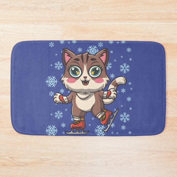 Item preview, Cute Cat Skating on Ice Winter Cat Skating Christmas Cat Ice Skates designed and sold by MarsLights.