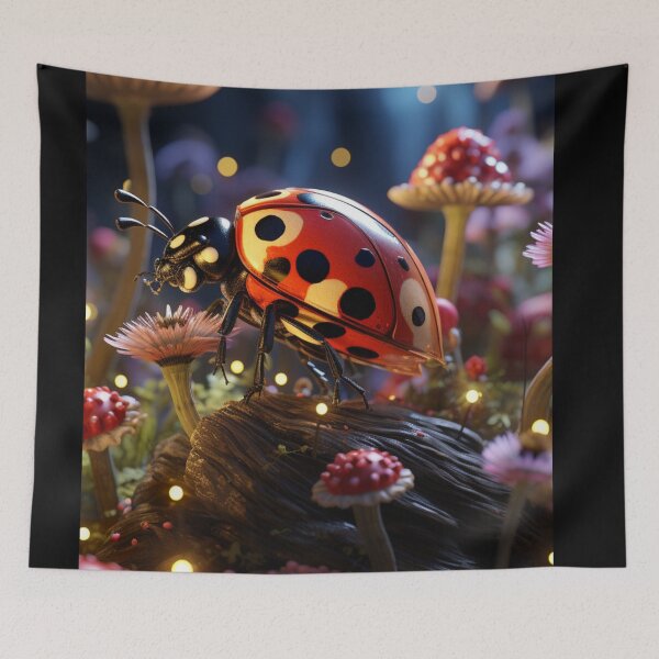 Item preview, Stunning Realistic Artwork Imaginative Art Ladybug Queen Fantastic Garden B294 designed and sold by MPCFICTION.