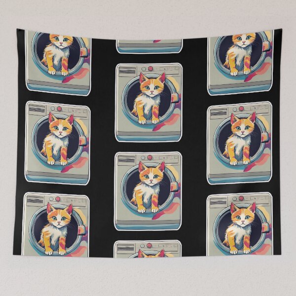 Item preview,  Cute cat in wasching machine   designed and sold by AnetaArtist.