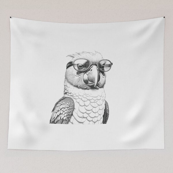 Item preview, Gentle Gaze - Parrot with Glasses and Strong Yet Tender Personality designed and sold by TrendyTreasureP.