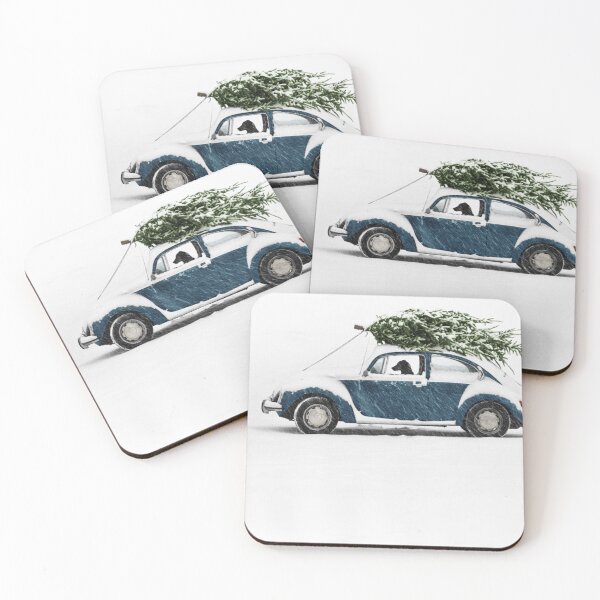 Item preview, Dog Driving a Car in a Snow Storm With a Christmas Tree designed and sold by ScienceSource.