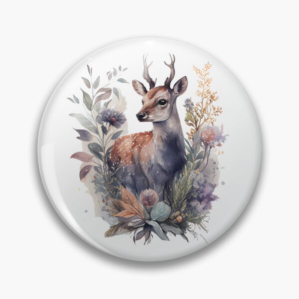 Item preview, deer with flowers designed and sold by TIDALI-Prints.