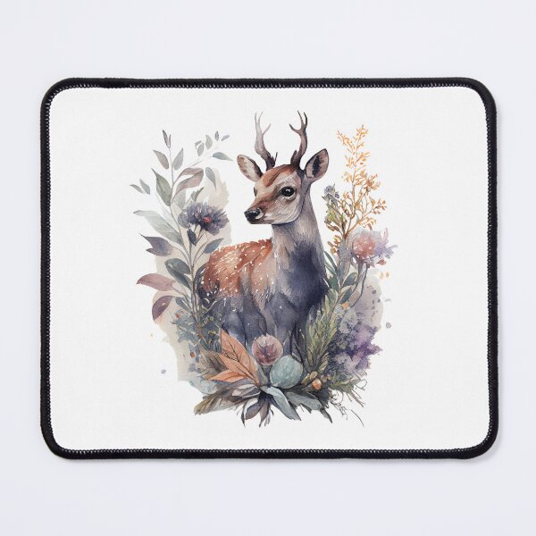 Item preview, deer with flowers designed and sold by TIDALI-Prints.