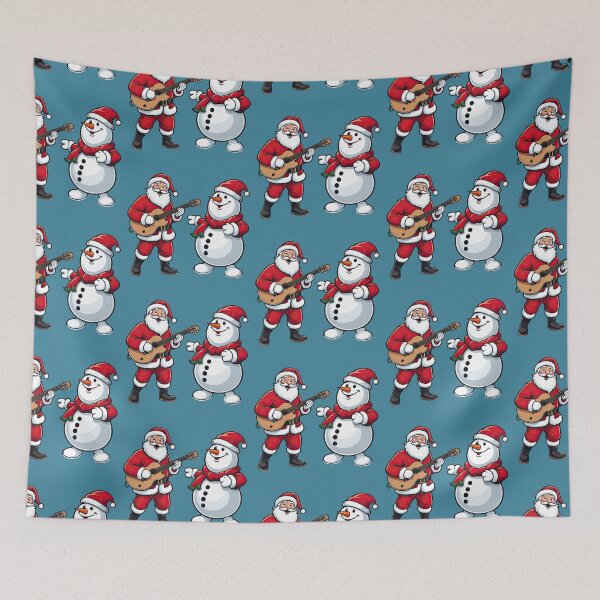 Item preview, Santa Claus Playing His Guitar With Snowman 01 designed and sold by Artekinium.