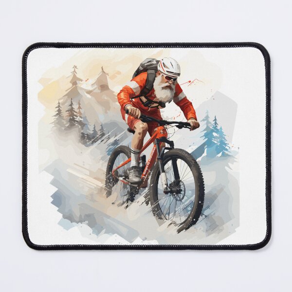 Item preview, Cool Santa Claus with a mountain bike designed and sold by OverNickles194.