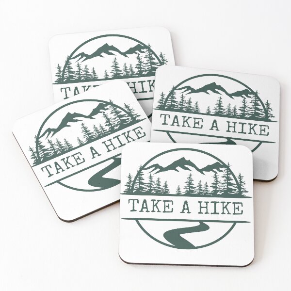 Item preview, Take a hike, wilderness mountain scenery in green and white  designed and sold by PellSilversmith.