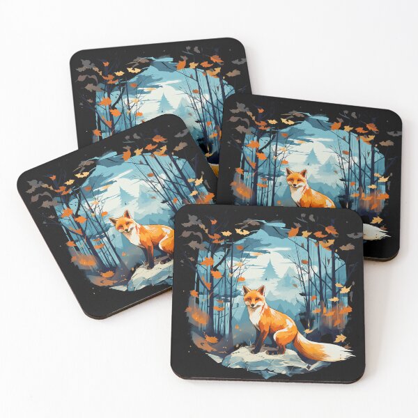 Item preview, Beautiful orange fox in forest nature Illustration designed and sold by NBSStore.