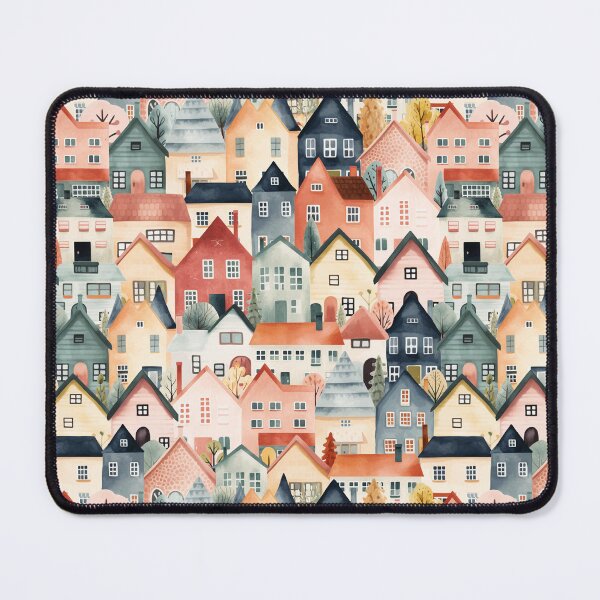 Item preview, Quaint Town Charm: Watercolor European Houses Pattern designed and sold by RuyaFab.