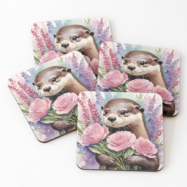 Item preview, Otter With Flowers designed and sold by Angelandspot.
