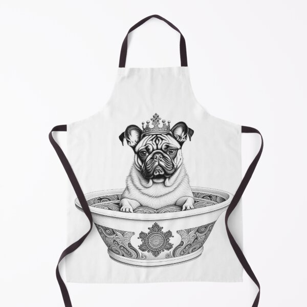 Item preview, Pawsitively Royal Soak - Pug in a Crown Tub designed and sold by TrendyTreasureP.
