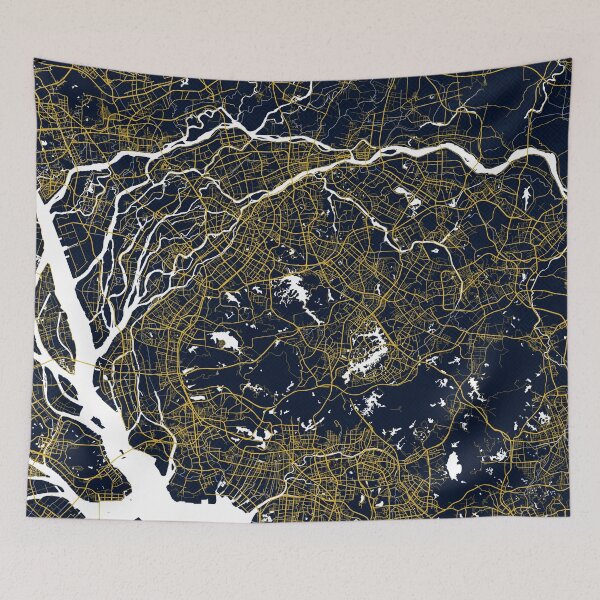 Item preview, Dongguan City Map of Guangdong, China - Gold Art Deco designed and sold by deMAP.