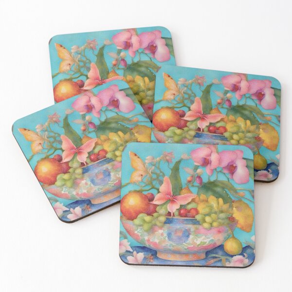 Item preview, Orchids and fruits in Ming bowl designed and sold by SophieClimaArt.