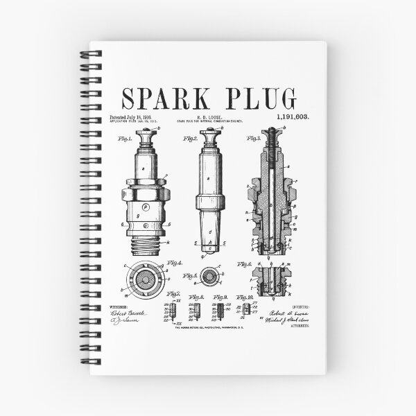 Item preview, Spark Plug Car Motorcycle Engine Mechanic Vintage Patent designed and sold by GrandeDuc.