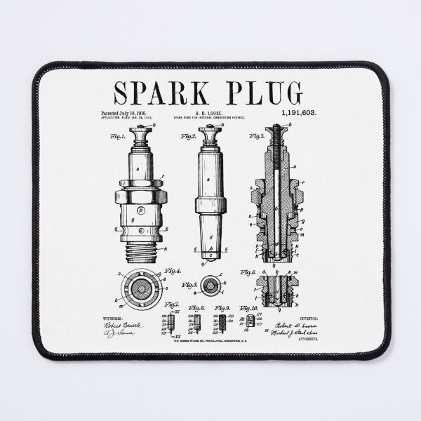 Item preview, Spark Plug Car Motorcycle Engine Mechanic Vintage Patent designed and sold by GrandeDuc.