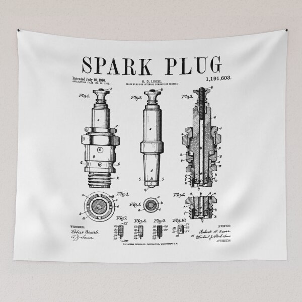 Item preview, Spark Plug Car Motorcycle Engine Mechanic Vintage Patent designed and sold by GrandeDuc.
