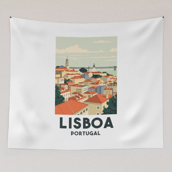 Item preview, A Vintage Travel Art of Lisboa - Portugal  designed and sold by GoodOldVintage.