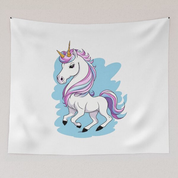 Item preview, Cute Pink Last Unicorn Illustration designed and sold by AestheticArtHub.