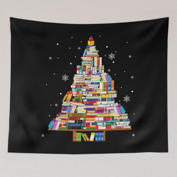 Item preview, Book Christmas Tree Merry Bookmas Books Librarian Book Lovers Bookworm Bookish Teacher designed and sold by Comfy Creations.
