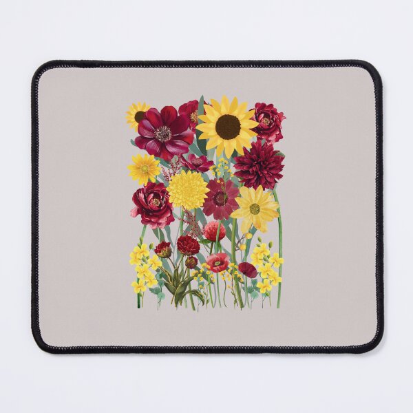Item preview, Sunflower Botanical with Yellow and Red Flowers designed and sold by Seedcap7.