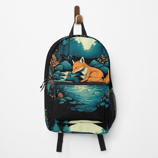 Item preview, Beautiful adorable red fox sleeping in forest nature Illustration designed and sold by NBSStore.