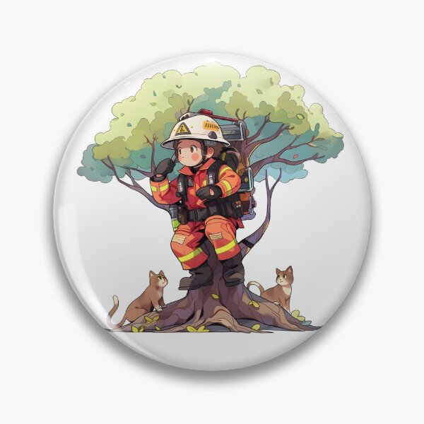 Item preview, Rescue Whiskers - Firefighter & Feline Friends Art designed and sold by NovaGenArt.